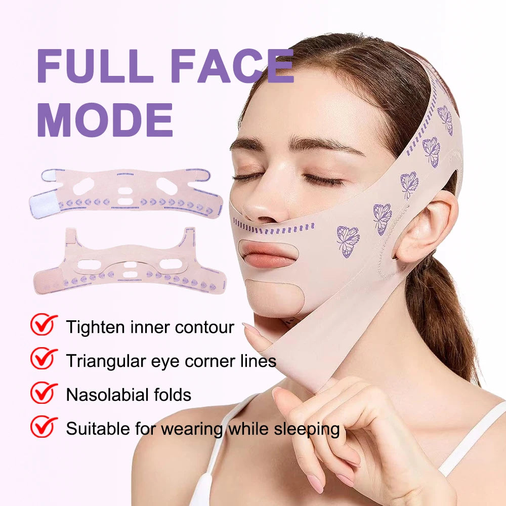 V Line Face Lifting Mask, Chin Strap for Sleeping, V Line Lifting Mask Face Slimming Strap, Double Chin Reducer Jaw Exerciser