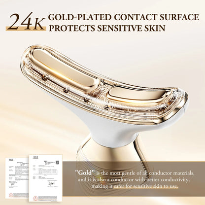 ANLAN Dual Polar Neck Beauty Device Anti-aging Remove Double Chin EMS Facia Lifting 5-color Photon Warm Facial Massager 24K Gold