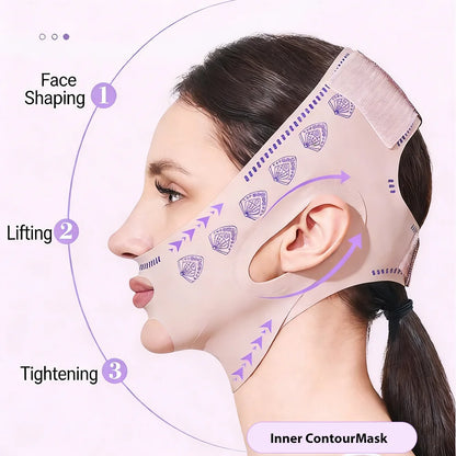 V Line Face Lifting Mask, Chin Strap for Sleeping, V Line Lifting Mask Face Slimming Strap, Double Chin Reducer Jaw Exerciser