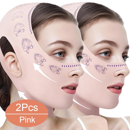 V Line Face Lifting Mask, Chin Strap for Sleeping, V Line Lifting Mask Face Slimming Strap, Double Chin Reducer Jaw Exerciser