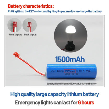 LED Rechargeable Bulb Light E27 7W 1500mAh Emergency Bulb 220V 110V for Home Power Outdoor Camping Failure Porch Garden Lamp