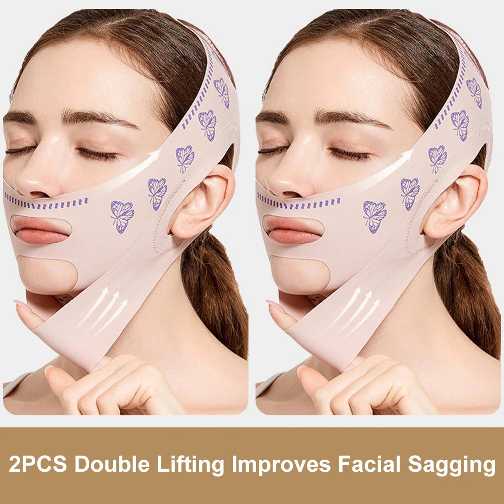 V Line Face Lifting Mask, Chin Strap for Sleeping, V Line Lifting Mask Face Slimming Strap, Double Chin Reducer Jaw Exerciser