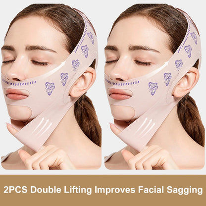 V Line Face Lifting Mask, Chin Strap for Sleeping, V Line Lifting Mask Face Slimming Strap, Double Chin Reducer Jaw Exerciser