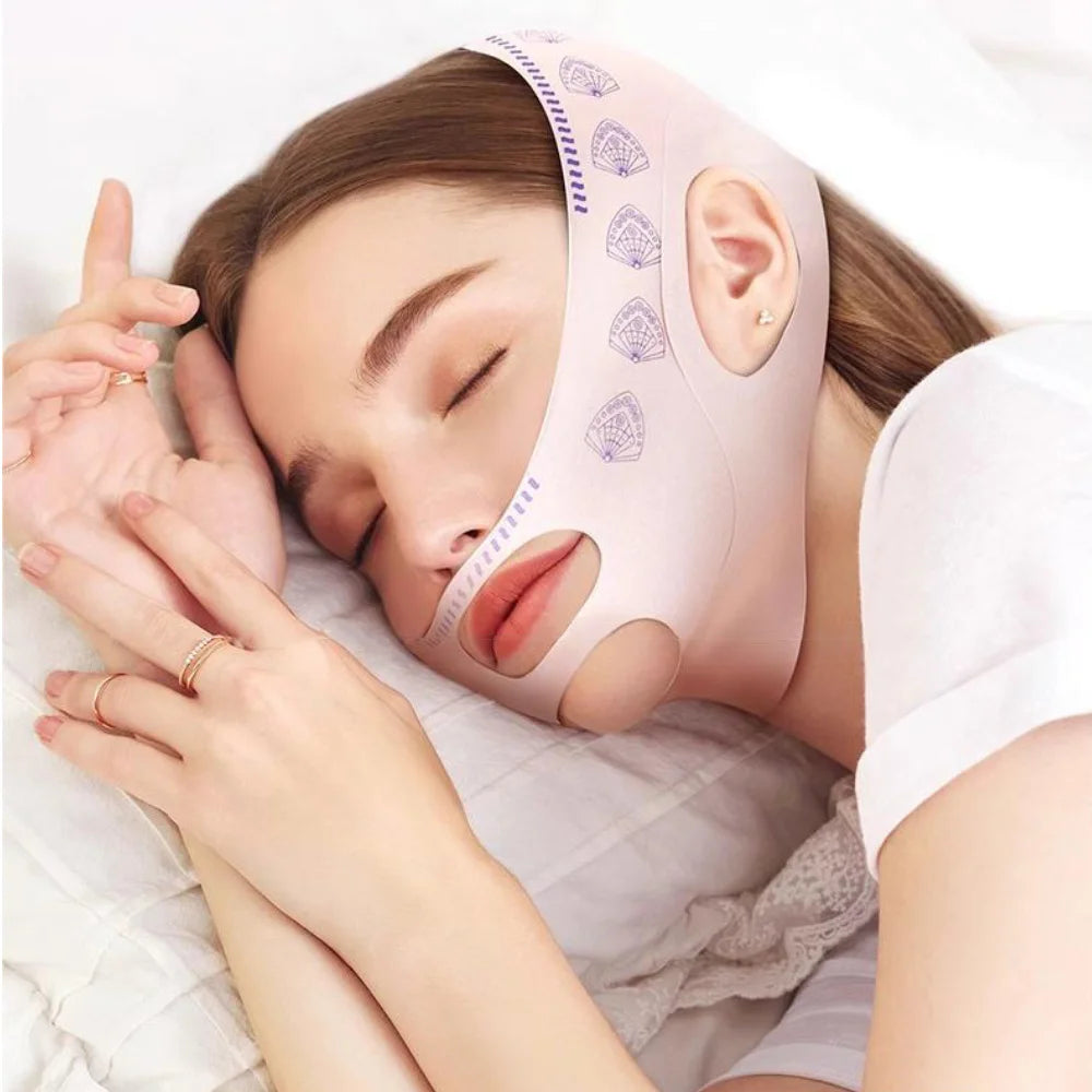 V Line Face Lifting Mask, Chin Strap for Sleeping, V Line Lifting Mask Face Slimming Strap, Double Chin Reducer Jaw Exerciser