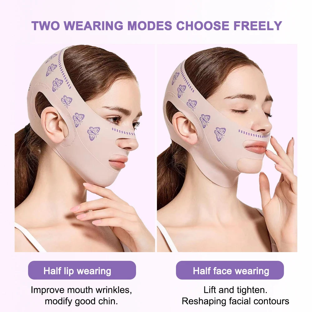 V Line Face Lifting Mask, Chin Strap for Sleeping, V Line Lifting Mask Face Slimming Strap, Double Chin Reducer Jaw Exerciser
