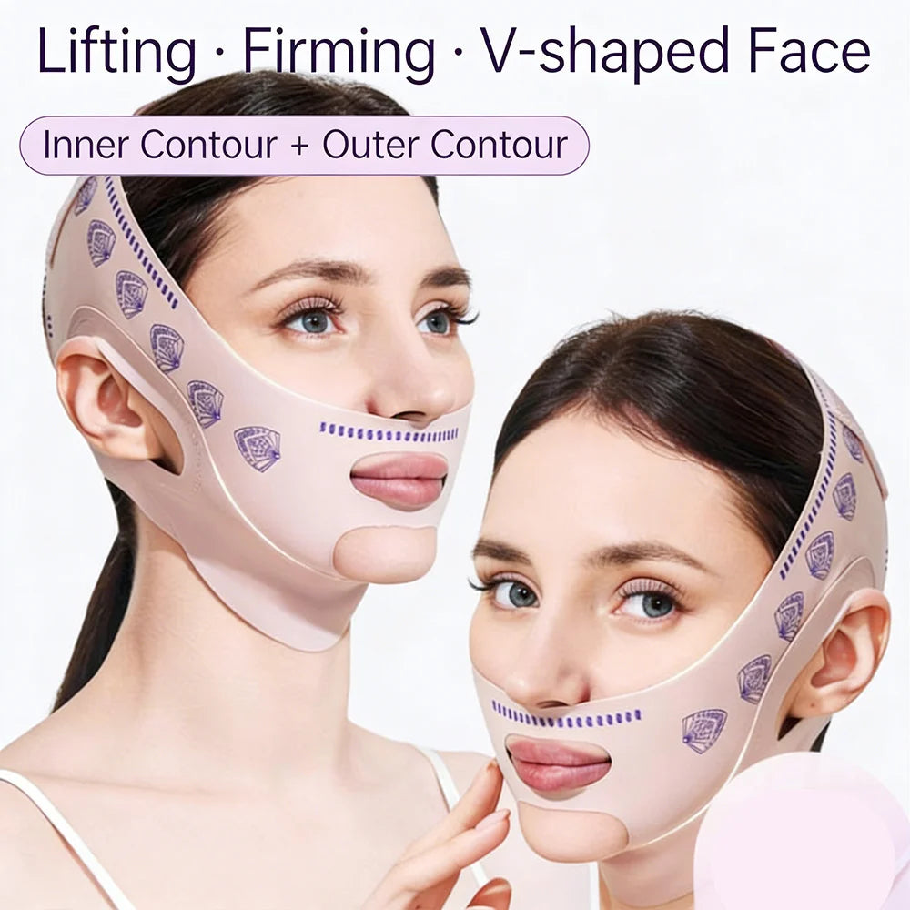 V Line Face Lifting Mask, Chin Strap for Sleeping, V Line Lifting Mask Face Slimming Strap, Double Chin Reducer Jaw Exerciser