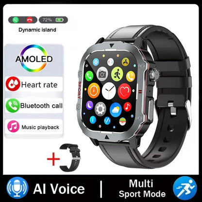 2026 New Military Smart Watch Men Waterproof Outdoor Sports Fitness Tracker Health Monitor 2.19" BT Call Smartwatch